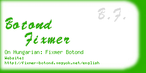 botond fixmer business card